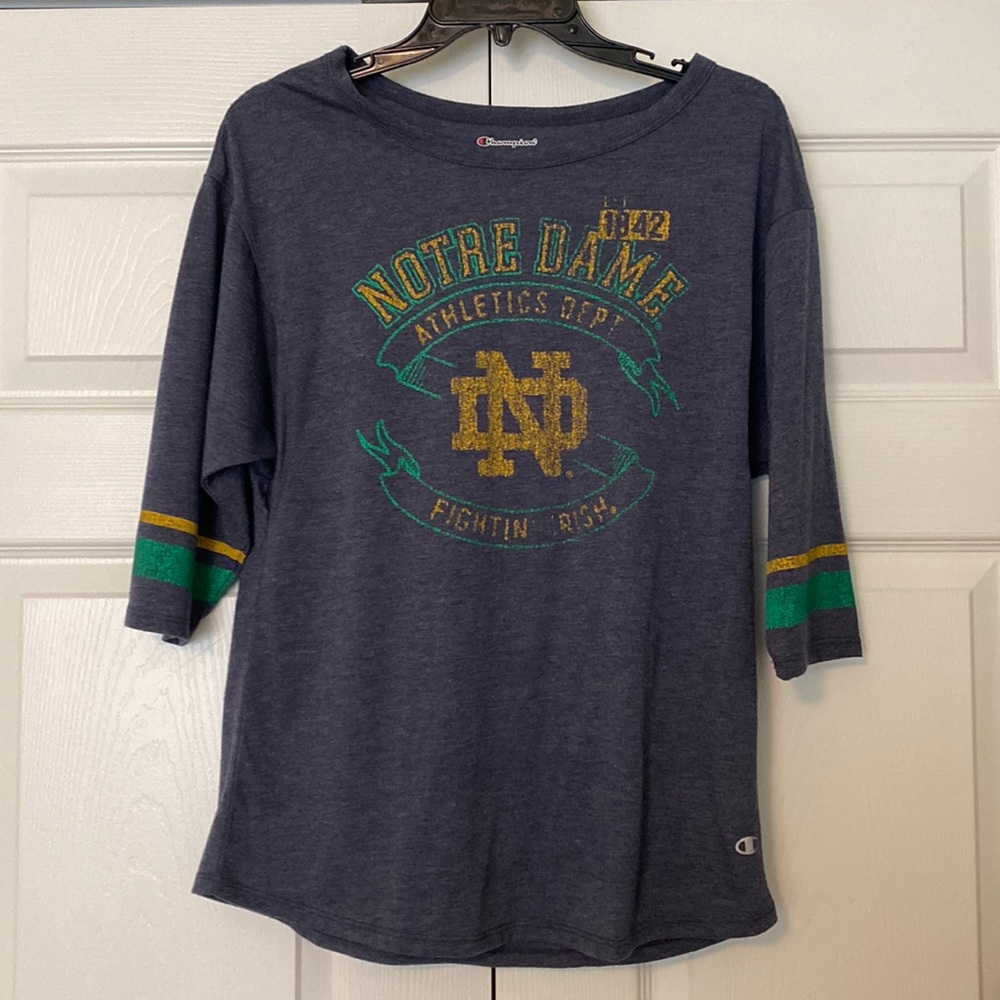Champion Navy Blue Notre Dame Women's Top